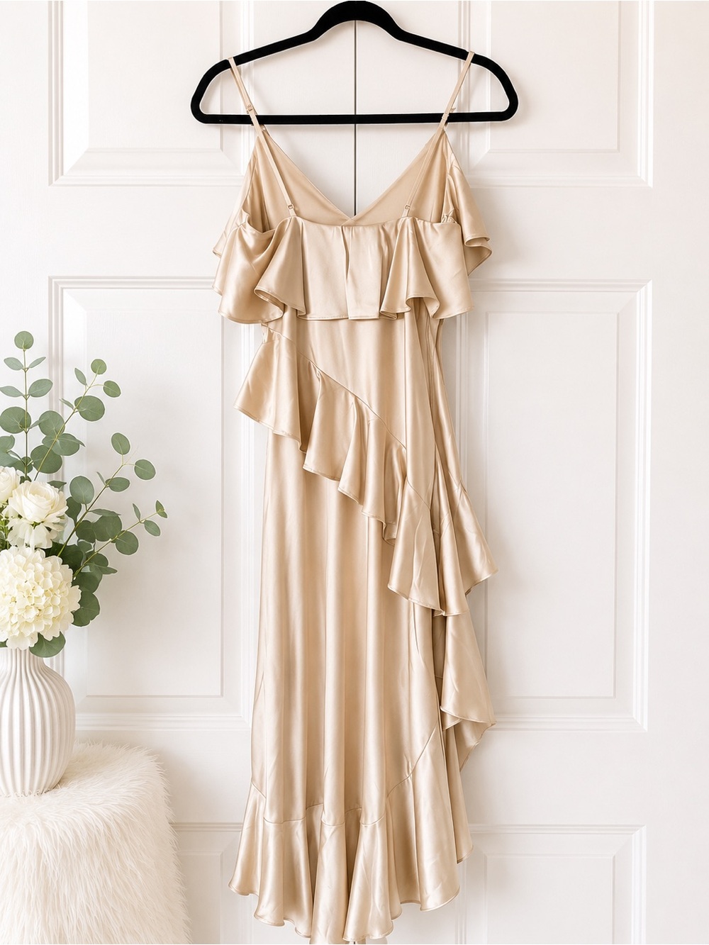 Abercrombie & Fitch Champagne Ruffle Slip Dress - Picture 2 of 2